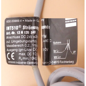 gebrauchte Strömungssonde Kriwan INT510 aus BDK UVF10.23 S/HR