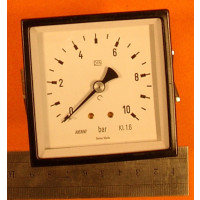 Rohrfeder-Manometer HAENNI 0-10 bar Überdruck; DIN Kl.1.6; 1/4"