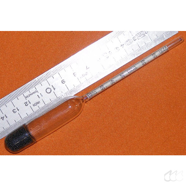 Aräometer 1,840 g/cm³ bis 1,980 g/cm³, Teilung 0,002 g/cm³, Bezug 15°C