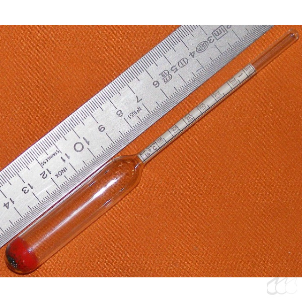 Aräometer 0,700 g/cm³ bis 0,760 g/cm³, Teilung 0,001 g/cm³, Bezug 15°C