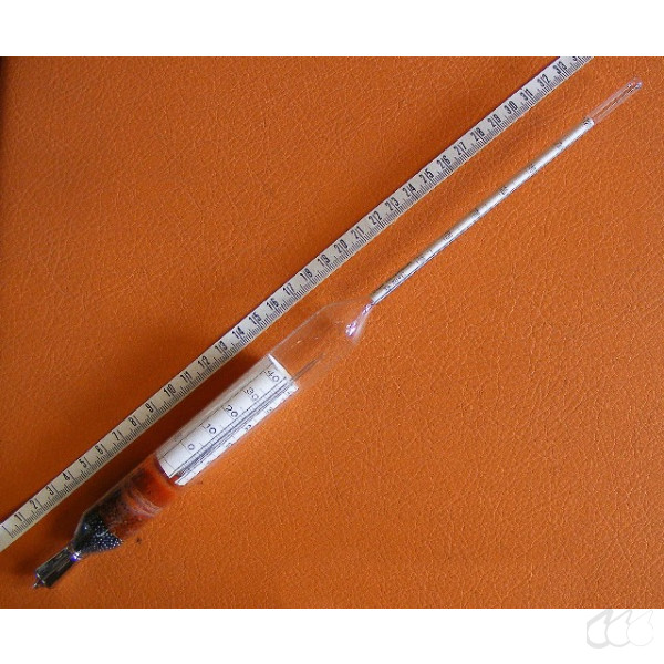 Aräometer 1,720 - 1,780 g/cm³ Tlg.0,001g/cm³, Bzg.20°C, Thermometer