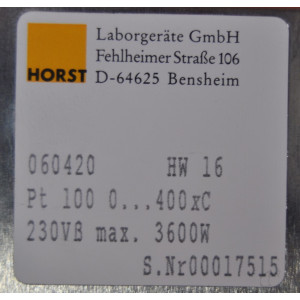 Temperaturbegrenzer HORST HW16, für PT100, 0-400°C, max. 3600W unbenutzt ovp