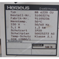 gebrauchter CO2-Begasungsbrutschrank Kupfer Heraeus BB6220CU 220 Liter