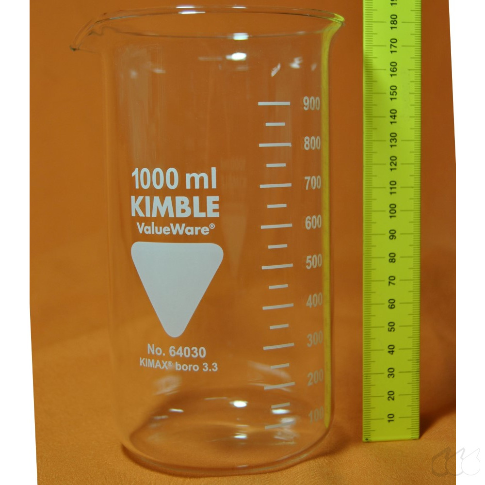 Kimble Chase Becherglas 1000 mL hohe Form, Boro 3.3, NEUWARE