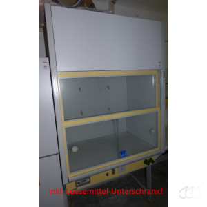 gebrauchte Laborzeile mit Spüle, Säure-Lauge-Schrank, Medienwände etc. Keramik Wesemann Delta 30