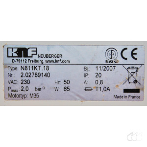 gebrauchte Vakuumpumpe KNF Neuberger Laboport N811KT.18 PTFE-Membran