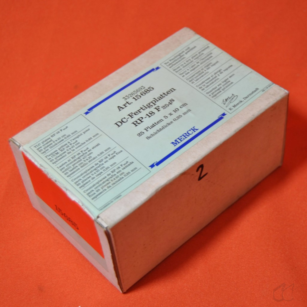 25 DC-Platten Merck 15685 DC-Fertigplatten 5x10 cm  RP-18...