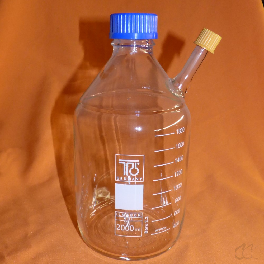 TGI Laborflasche mit Seitenhals 2000 mL Boro 3.3, GL45...