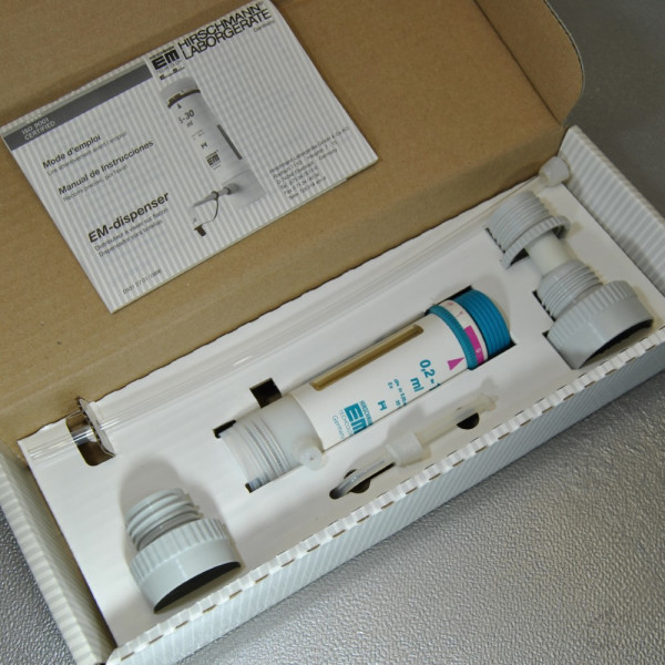 unbenutzter Flaschenaufsatzdispenser Hirschmann EM-Dispenser 0,2 - 1 mL