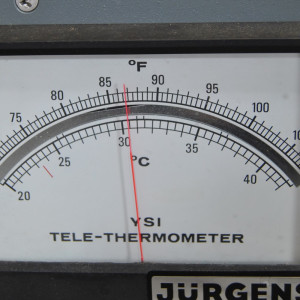 gebrauchtes elektronisches 6-Kanal-Thermometer mit Fühlern Simpson YSI Tele-Thermometer 20...42°C